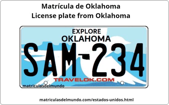 Matrícula de coche de Estados Unidos - Oklahoma
