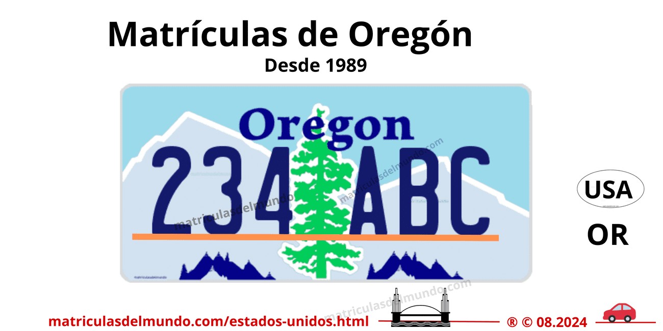 Image of an example plate from Oregon