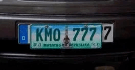 Matrícula de coche de Filipinas actual con código RP