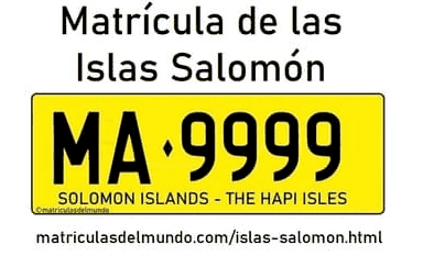 Matrícula de coche de Islas Salomón actual con código SOL