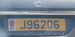 Matrícula de coche de Jersey actual con código GBJ
