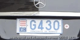 Car license plate from Monaco