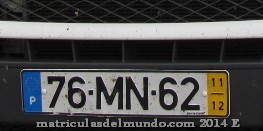Image of an example plate from Portugal
