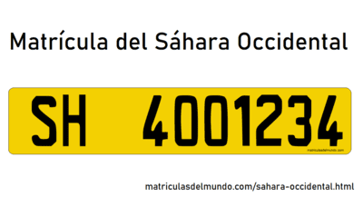 Matrícula de coche de Sáhara Occidental (Rep. Dem. Árabe Saharaui)