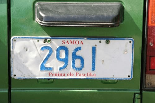 Image of an example plate from Samoa