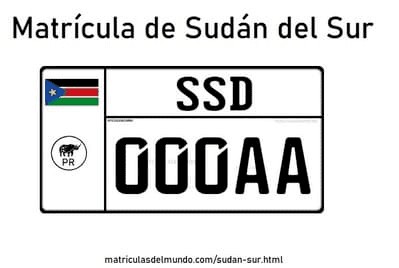 Matrícula de coche de Sud�n del Sur