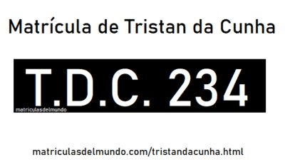 Matrícula de coche de Tristan da Cunha