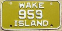 Matrícula de coche de Isla Wake actual con código USA