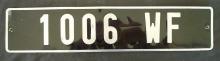 Matrícula de coche de Wallis y Futuna actual con código WF