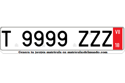 Matricula española Turista temporal
