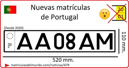 Novo sistema de matrícula de veículos em Portugal