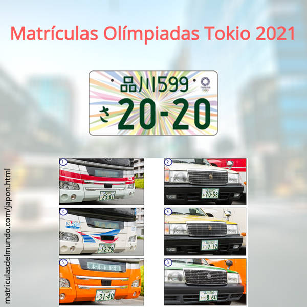 Nuevas matrículas coches olimpiadas Tokio