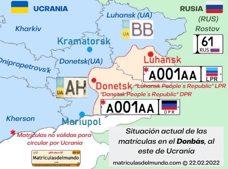 Matrícula de Luhansk y Donetsk en el Donbás antes de la guerra