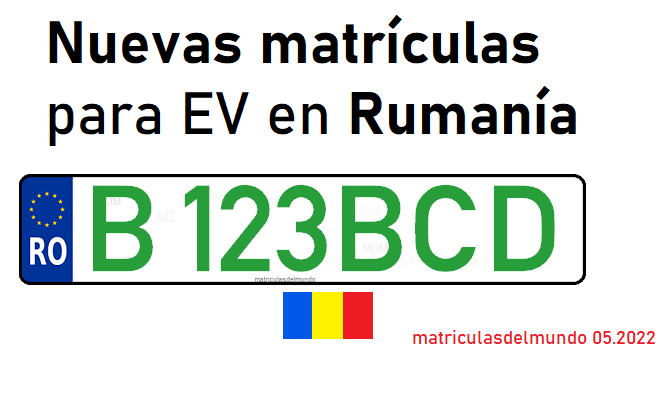 Nuevas matrículas para vehículos eléctricos en Rumanía