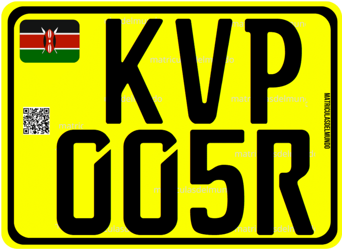 Nueva matrícula de Kenia para coches normales con tipografía de Alemania