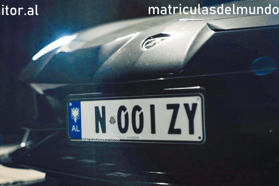 Matrícula de coche personalizada de Albania N001ZY