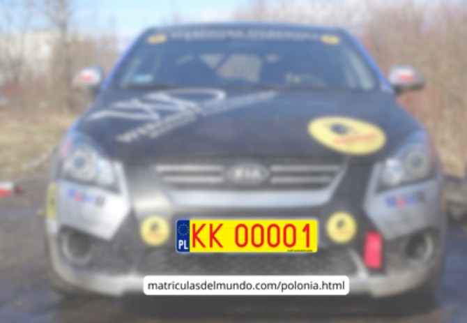 Matrícula amarilla de competición de Polonia