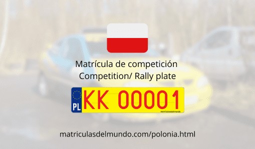 Nuevas matrículas amarillas Polonia para vehículo de competición