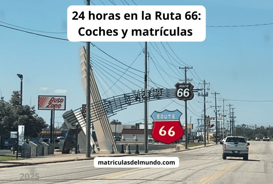 Cartel de entrada a Tulsa en una señal de la Ruta 66