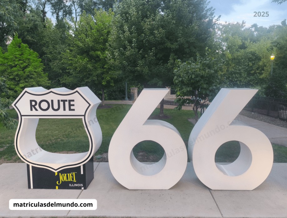 Logo de la Ruta 66 en Joplin en color blanco