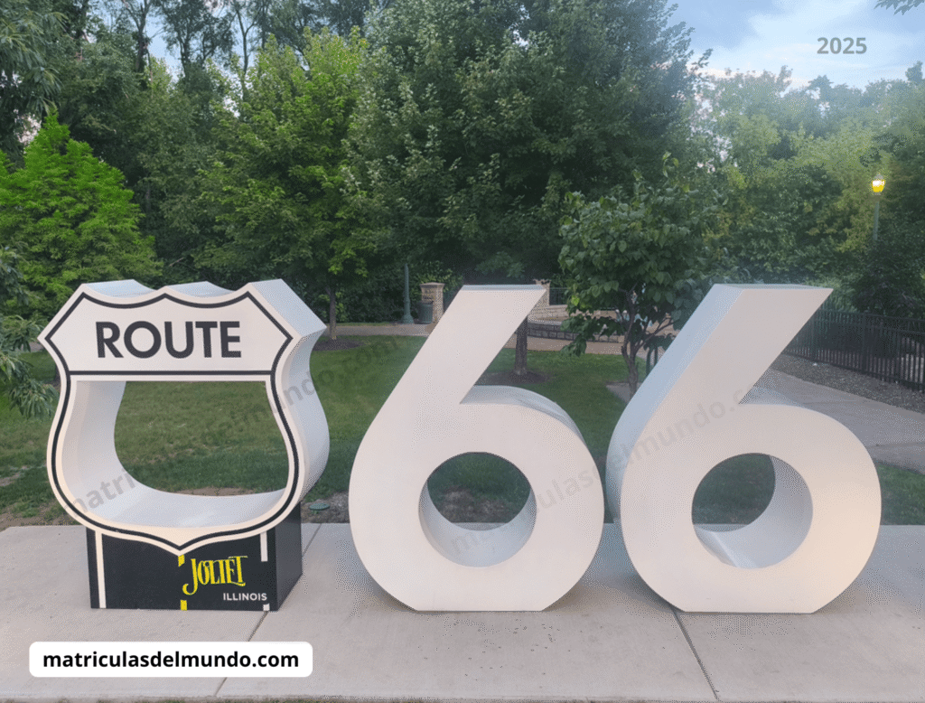 Logo de la Ruta 66 en Joplin en color blanco