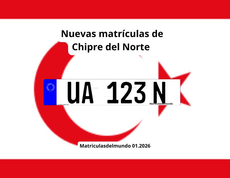 Bandera de la República Turca de Chipre del Norte y las nuevas matrículas desde 2025