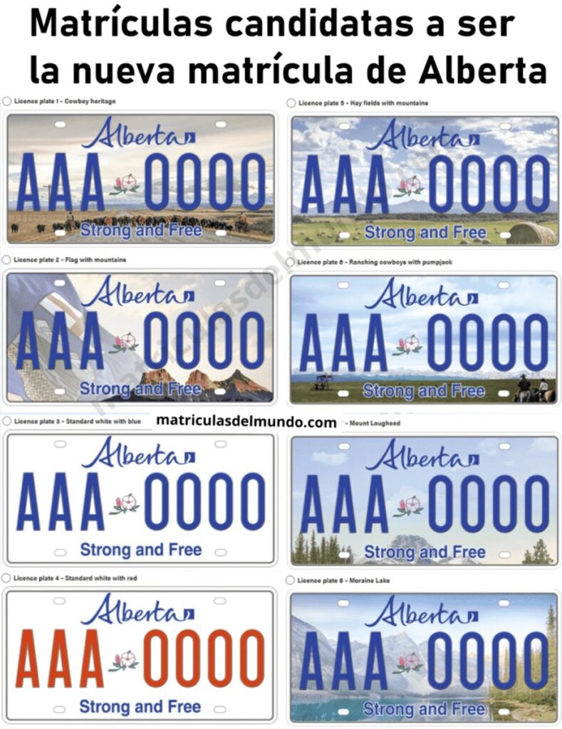 Listado con las ocho candidatas a matrícula de Alberta desde 2026