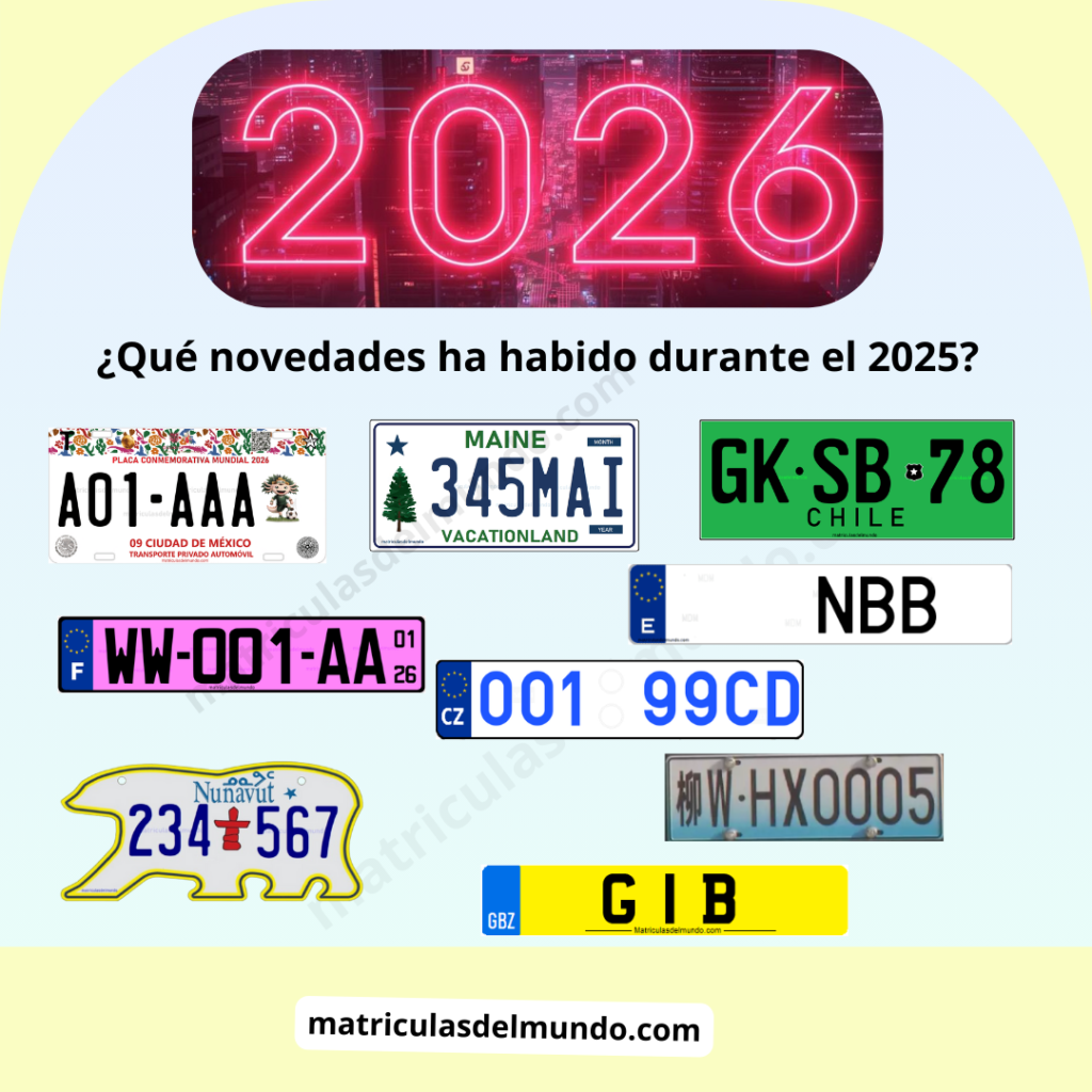 Ejemplos de imágenes sobre nuevas matrículas de coches durante el 2025
