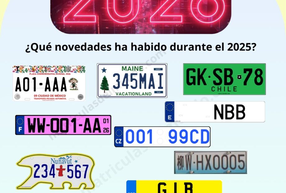 Ejemplos de imágenes sobre nuevas matrículas de coches durante el 2025