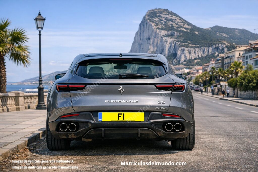 Ferrari Purosangue con matrícula personalizada G-less de Gibraltar