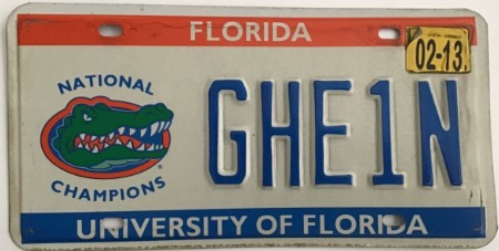 Placa de matrícula de la Universidad de Florida especial