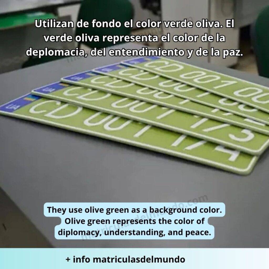 El color verde oliva de fondo en las nuevas matrículas de Ucrania es símbolo de paz