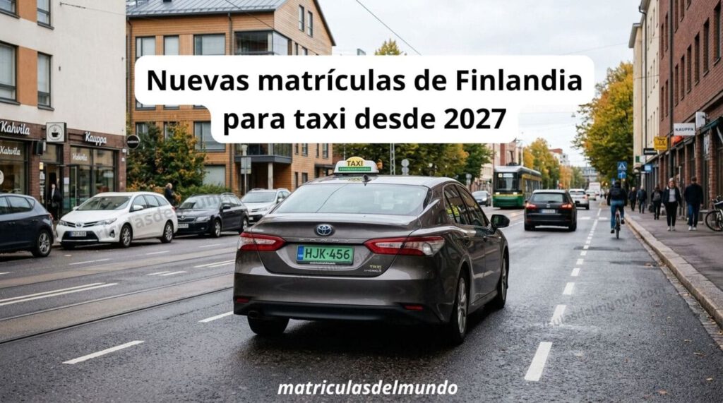 Nueva matrícula verde de taxi de Finlandia 2027