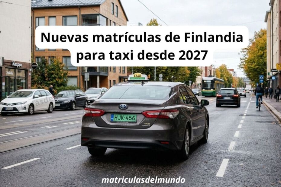 Nueva matrícula verde de taxi de Finlandia 2027